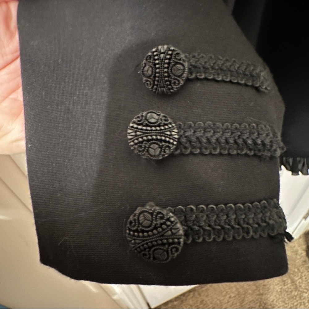 Chicos Black Blazer with Ruffles Size 2 - Picture 5 of 6